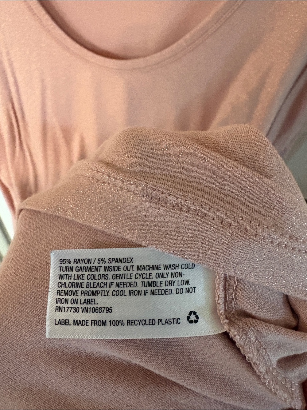 A New Day Shimmery Dusty Rose Scoop Neck Short Sleeve Tee. Size XXL - Picture 4 of 5